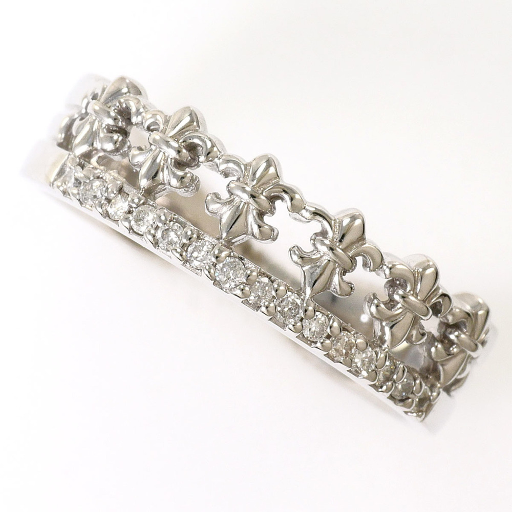 18K (18-karat white gold) ring, 1 diamond (0.10ct), total weight 3.4g, jewelry.